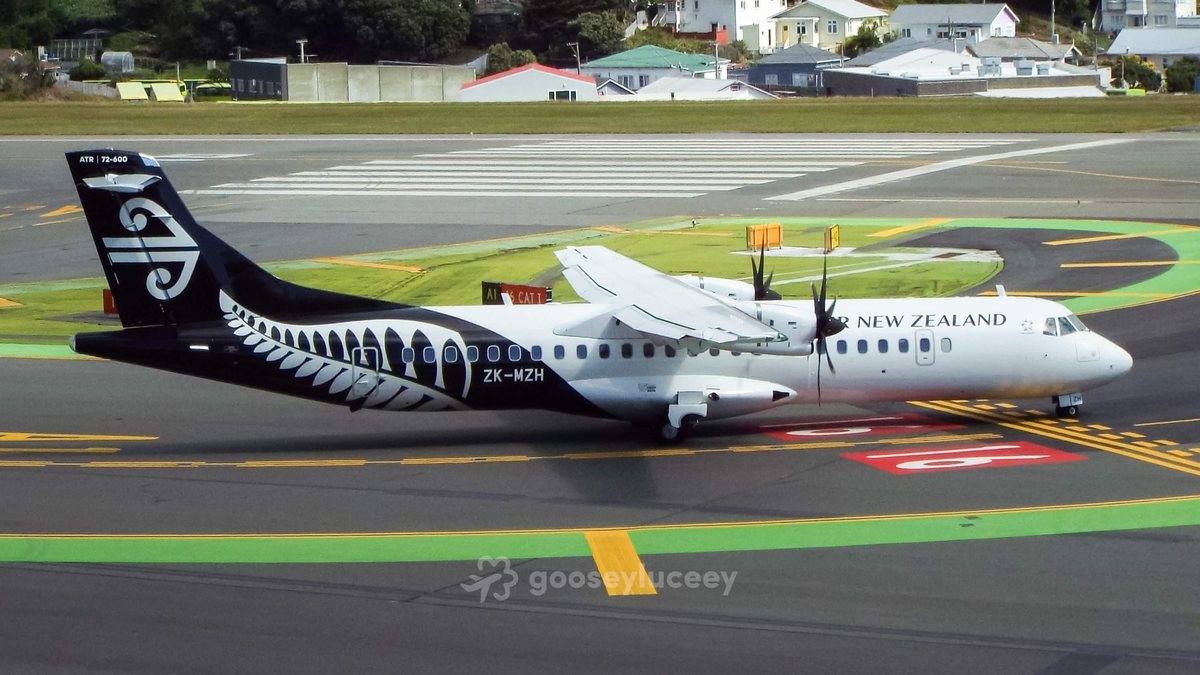 Air New Zealand ATR 72 in the all-black livery on the taxiway